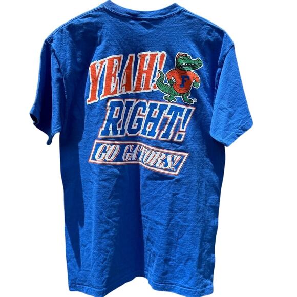Florida Gators All Men are Created Equal Yeah Right Blue orange shirt Sz Medium - Picture 2 of 5